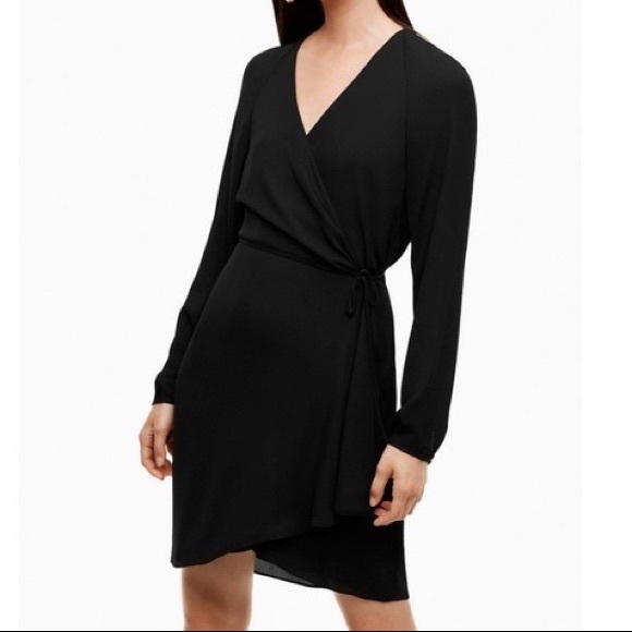NWOT Aritzia Babaton Degrazia Wrap Dress Black - Picture 1 of 2